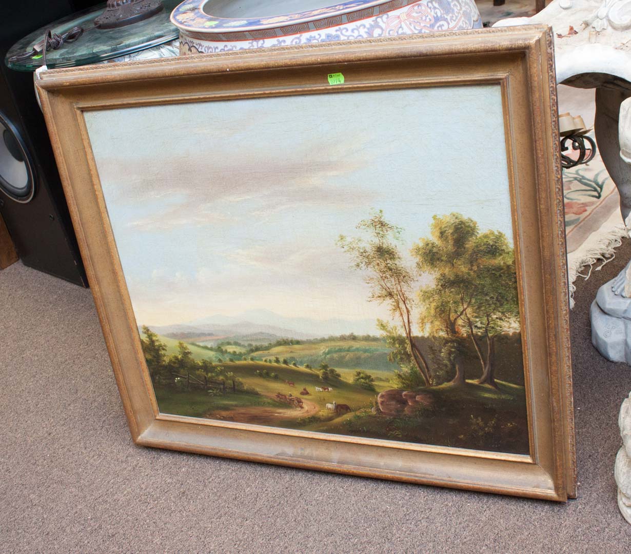 Appraisal: Framed landscape oil on canvas