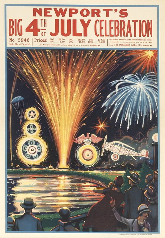 Appraisal: FRAMED ADVERTISING POSTER Newport's Big th of July Celebration Newport