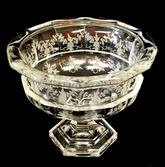 Appraisal: Glass compote retailed by Tiffany Co urn shaped body with