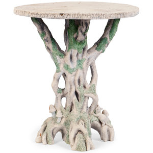 Appraisal: A Faux Bois Cast Concrete Table in the Manner of