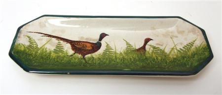 Appraisal: WEMYSS PEN TRAY EARLY TH CENTURY decorated with pheasants impressed