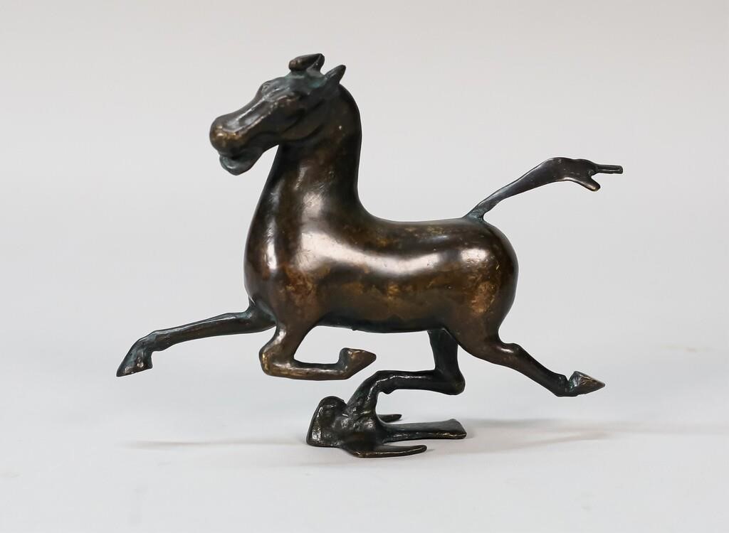 Appraisal: Flying Horse of Gansu bronze Unsigned L x H Losses