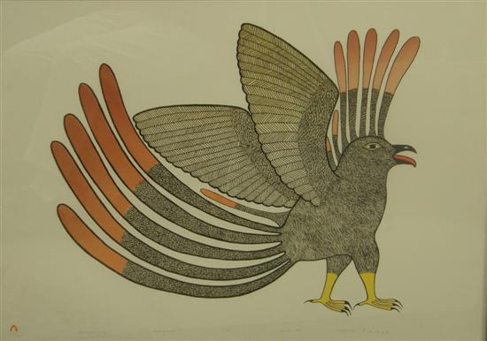 Appraisal: Kenojuak Inuit School 'Proud Young Owl' signed Dorset lithograph limited