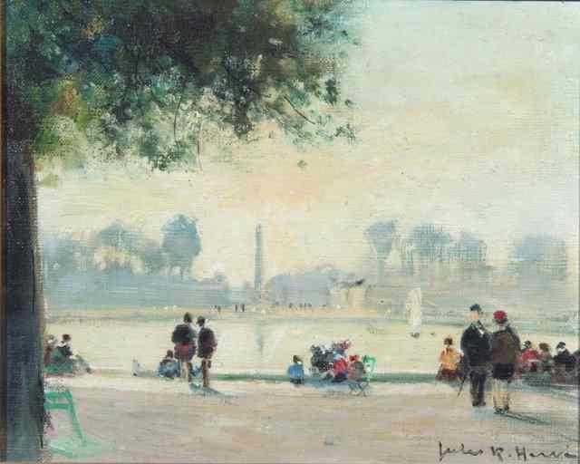 Appraisal: JULES R N HERV - Relaxing in the Tuileries garden