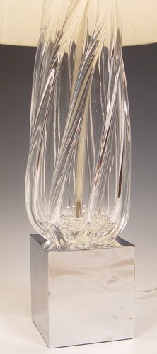 Appraisal: FINE MID CENTURY MODERN GLASS LAMP Blown glass body ''