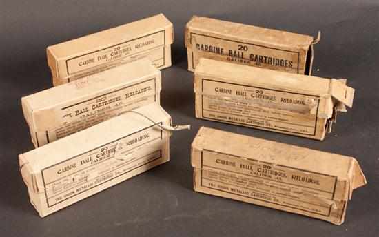 Appraisal: Group of ammunition including boxes of cartridges for carbine ball