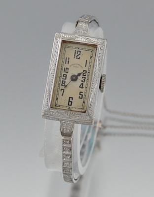 Appraisal: A Platinum k Gold and Diamond Wristwatch Vacheron Constantine Platinum