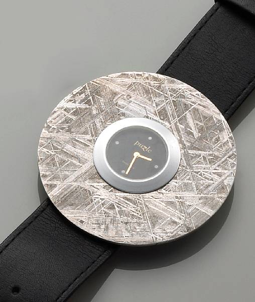 Appraisal: Gibeon Meteorite Wristwatch By August Veeck Idar-Oberstein Germany A striking