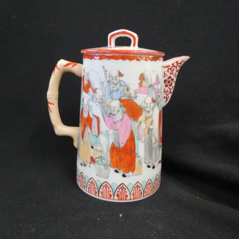 Appraisal: Oriental Porcelain Chocolate Pot scholars excellent