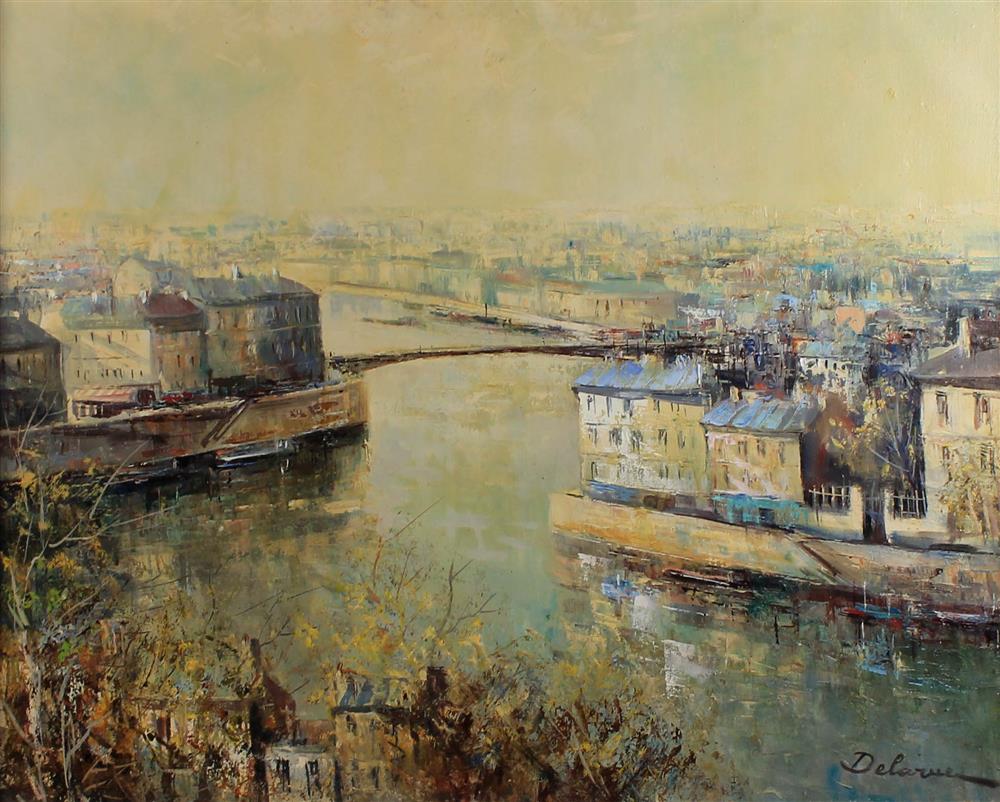 Appraisal: LUCIEN DELARUE FRENCH - VIEW OF PARIS Oil on canvas