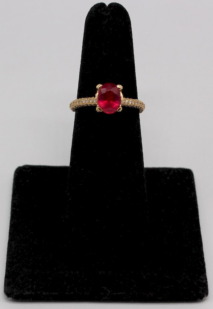 Appraisal: JEWELRY kt Gold ct Ruby and Diamond Ring kt yellow