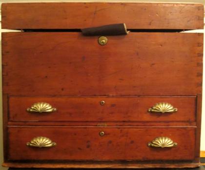 Appraisal: Large walnut silver chest with two drawersHaving a rectangular top