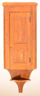 Appraisal: PA Softwood Hanging Corner Cupboard Pennsylvania Late th Century Softwood