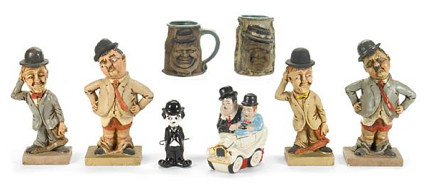 Appraisal: A group of comedy legend collectibles s A Laurel and