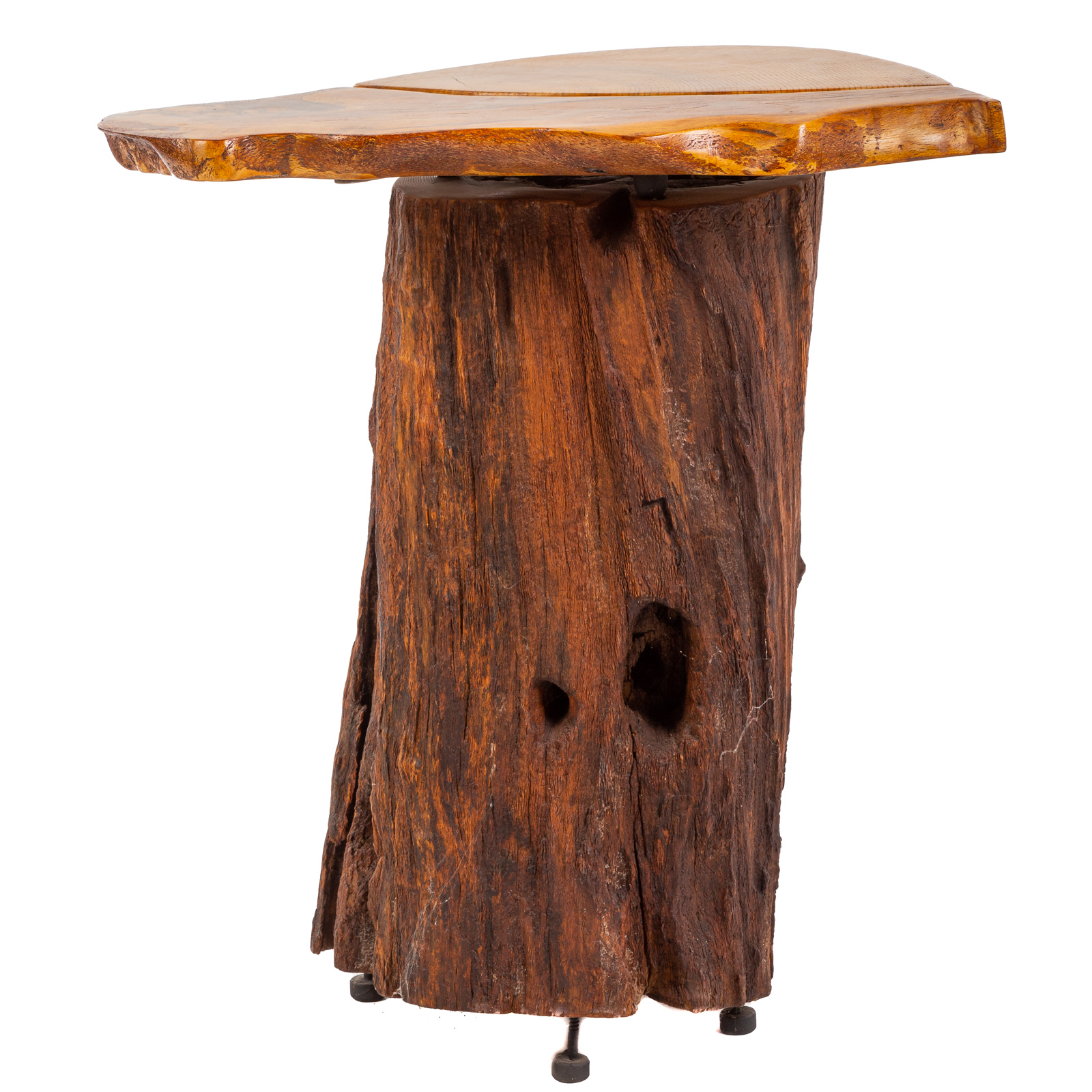 Appraisal: CUSTOM LIVE EDGE TREE STUMP PEDESTAL STAND st century hand