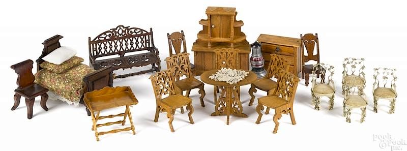 Appraisal: Group of doll house furniture Group of doll house furniture