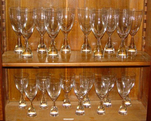 Appraisal: SWEDISH DANISH MODERNE CRYSTAL STEMWARE To include tall wine or