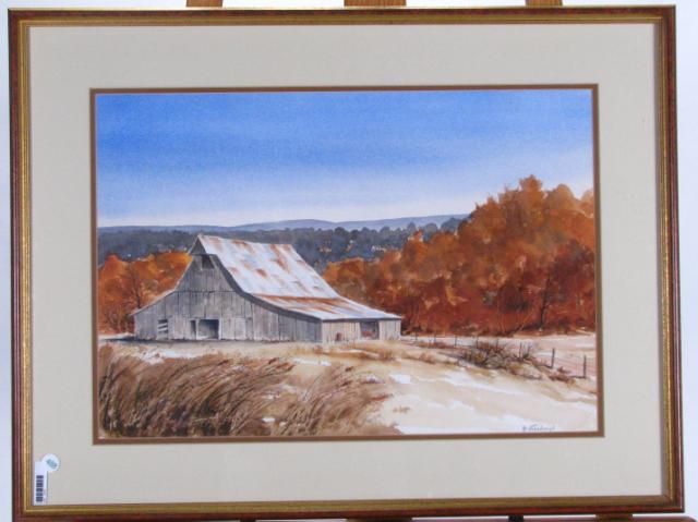 Appraisal: Nancy Fischvogt x Watercolor Signed Lower Right autumn Brown County