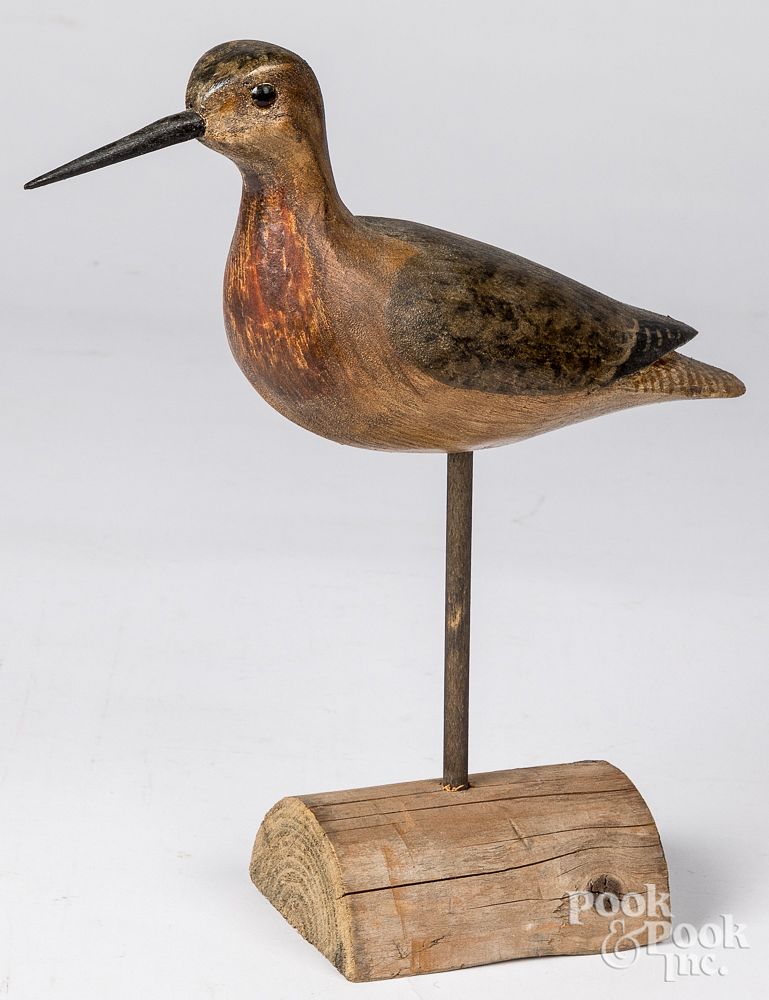 Appraisal: Harry Shourds carved and painted shorebird decoy Contemporary Harry V