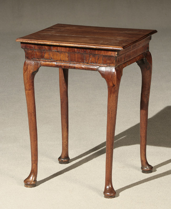 Appraisal: George II-III Walnut Tea Table Mid- th Century Top replaced