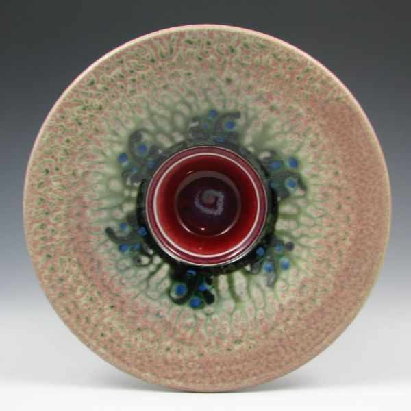 Appraisal: Larry Spears pedestal bowl with pastel glaze treatment Signed Spears