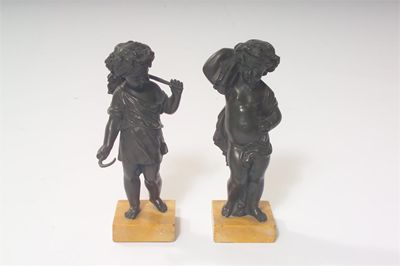 Appraisal: A pair of th century French bronze figures of putti