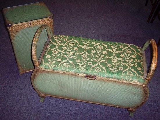 Appraisal: A Lloyd Loom ottoman with hinged upholstered seat cm wide