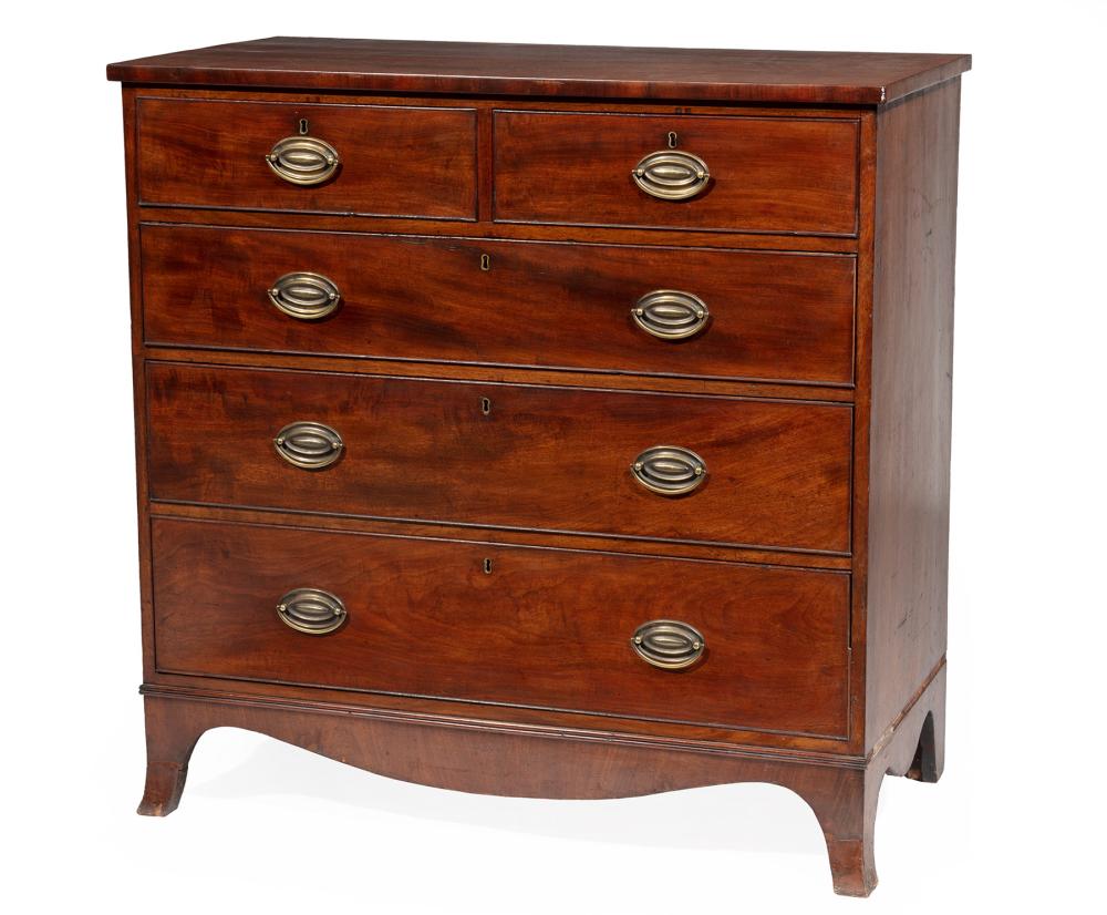 Appraisal: GEORGE III MAHOGANY CHEST OF DRAWERSGeorge III Mahogany Chest of