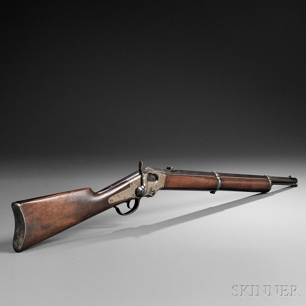 Appraisal: Ball Repeating Carbine c - walnut stock with a cartouche