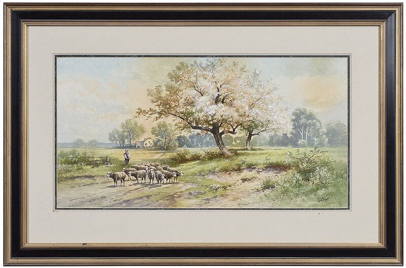 Appraisal: Carl Weber German Philadelphia - Shepherd and Flock signed lower