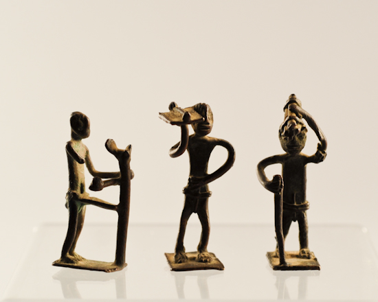 Appraisal: Three L th E th C Miniature African Bronzes of