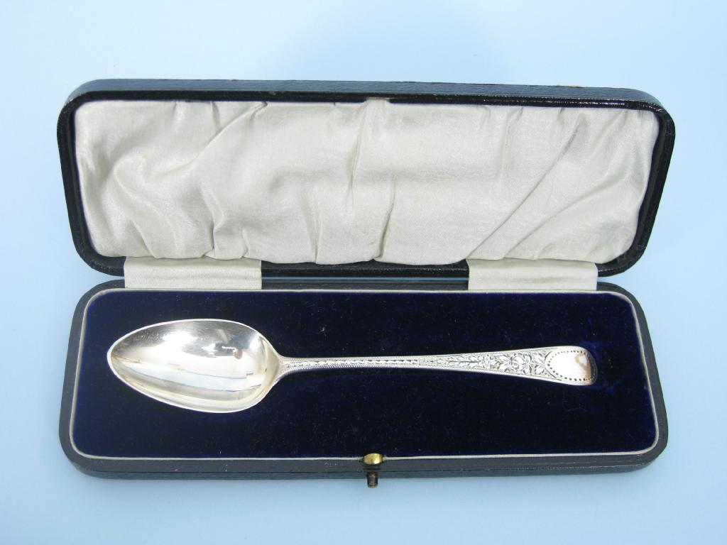 Appraisal: A George III Dessert Spoon Old English pattern with bright