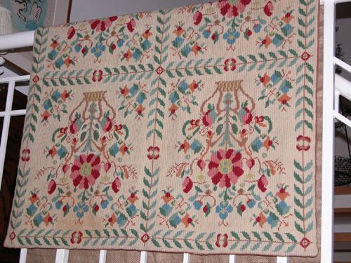 Appraisal: Decorative Needlepoint Rug th Century Unknown x inches Rug Apparently