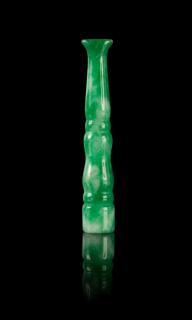 Appraisal: A Jadeite Cigarette Holder Length inches A Jadeite Cigarette Holder