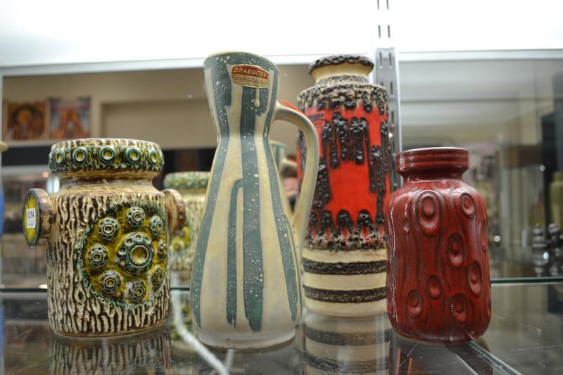 Appraisal: FOUR WEST GERMAN POTTERY VASES