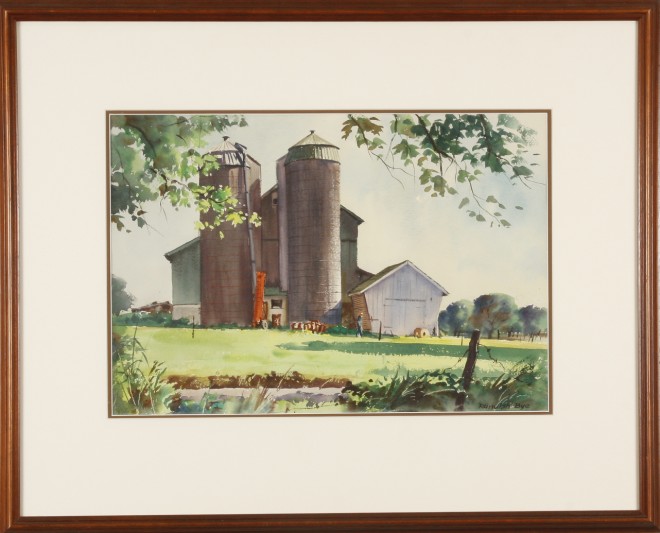 Appraisal: Twin Silos watercolor x sight SLR Artist American - S