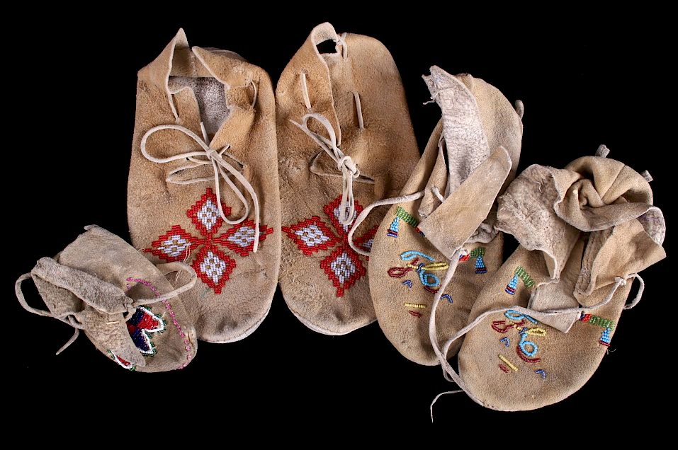 Appraisal: Northern Plains Beaded Moccasin Collection For sale in this lot