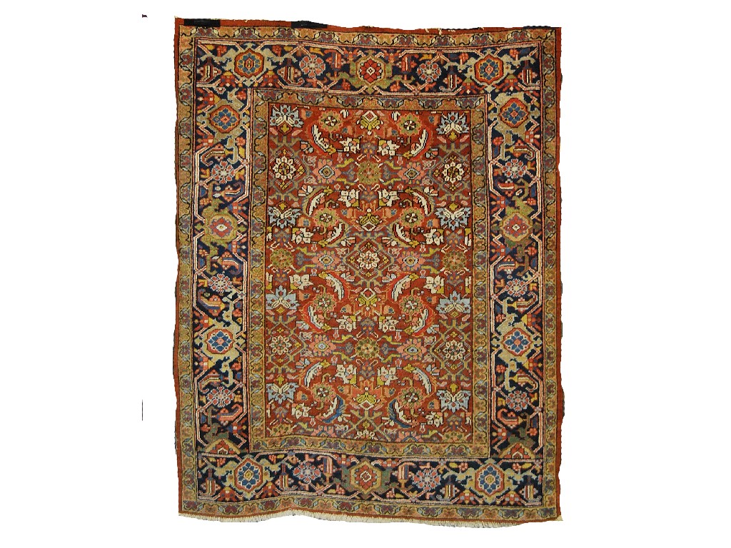 Appraisal: Persian Heriz square rug circa