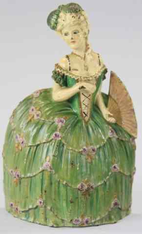 Appraisal: WOMAN IN HOOP SKIRT DOORSTOP Waverly Studios cast iron woman