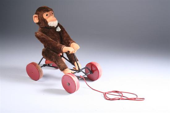 Appraisal: STEIFF MONKEY PULL TOY Circa made in US Zone Germany