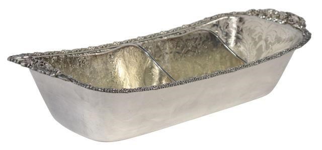 Appraisal: English silverplate divided serving tray dish Ellis-Barker Silver Company with