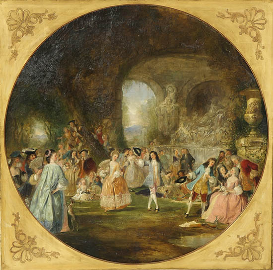 Appraisal: European School th Century Ball Scene in a Grotto Unsigned