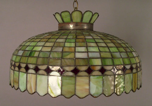 Appraisal: Leaded glass chandelier dia