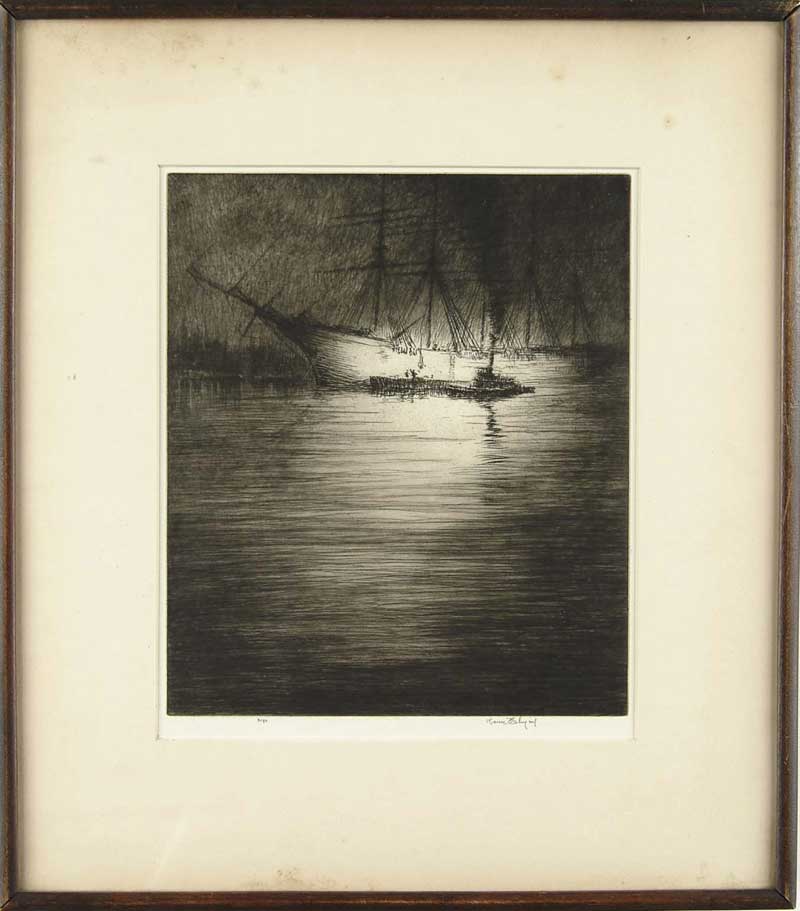 Appraisal: KERR EBY American - NIGHT LOADING Etching on paper of