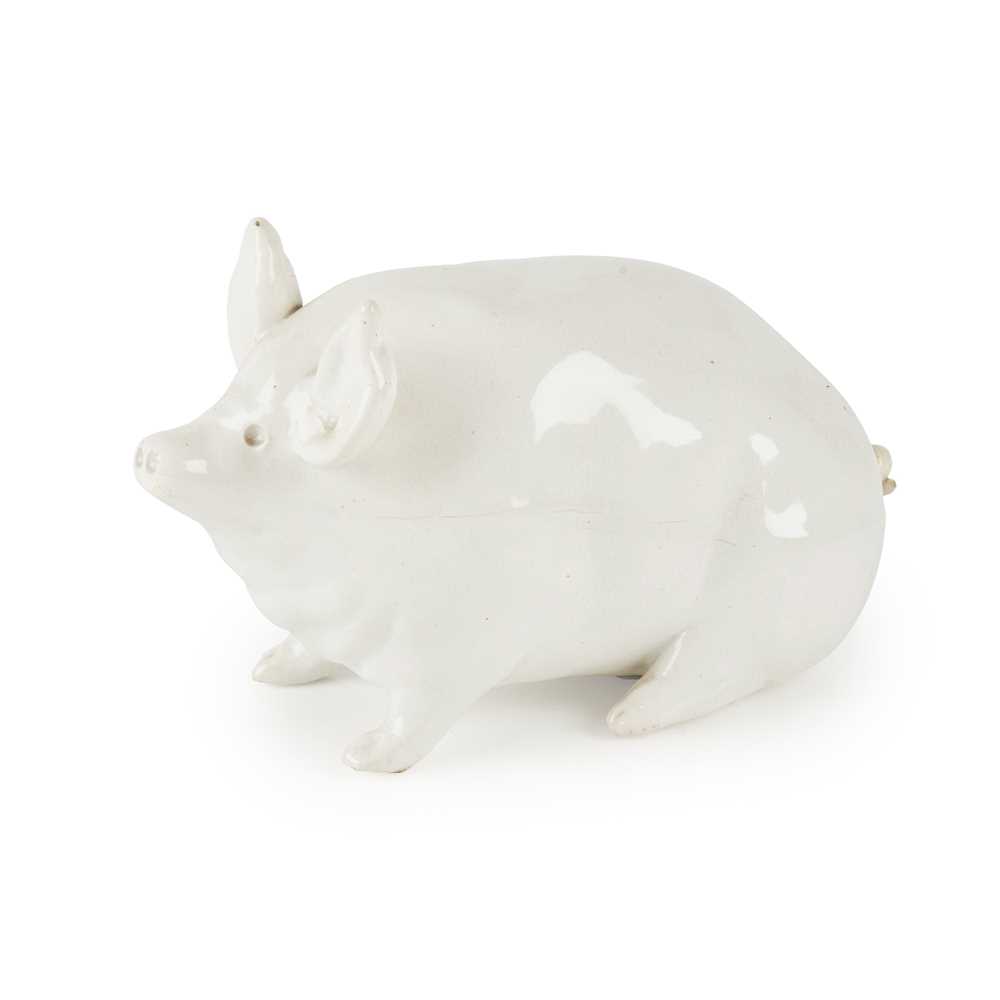 Appraisal: A SMALL WEMYSS WARE PIG CIRCA White glaze impressed mark