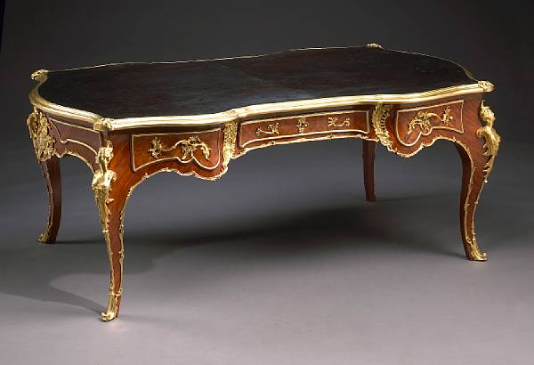 Appraisal: An imposing Louis XV style gilt bronze mounted kingwood bureau