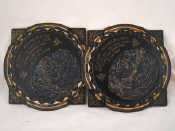 Appraisal: A pair of Philips Planisphere charts in black leather with