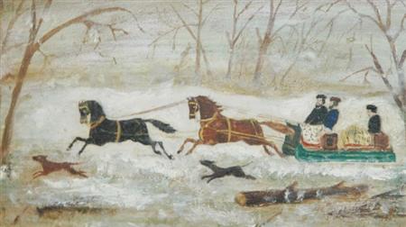 Appraisal: Russian School th th Century Winter Sleigh Ride Estimate -