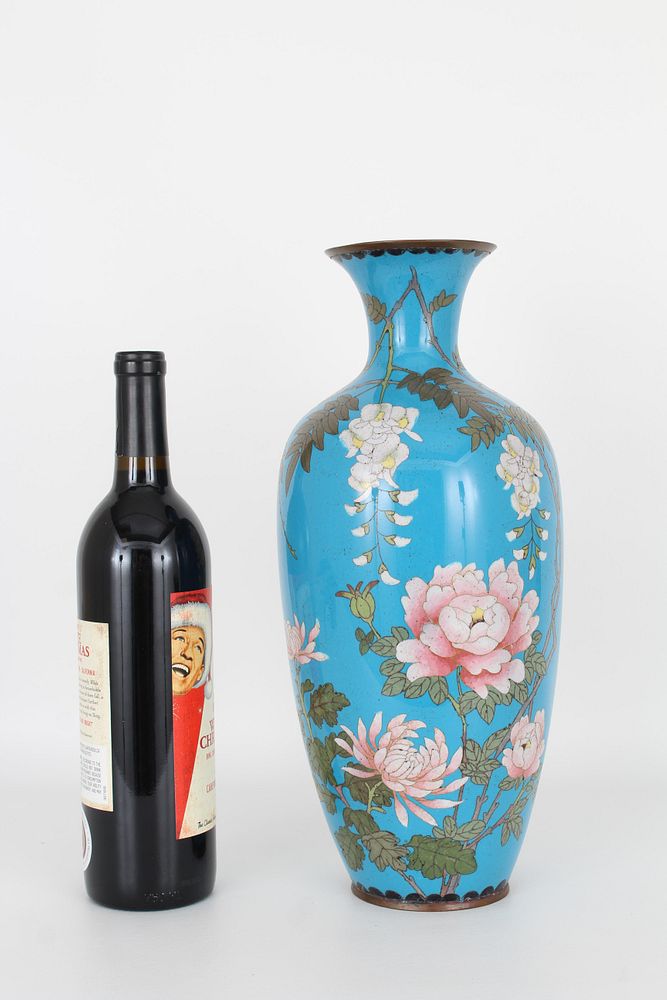 Appraisal: th C Japanese Cloisonne Floral Vase th C Japanese Cloisonne