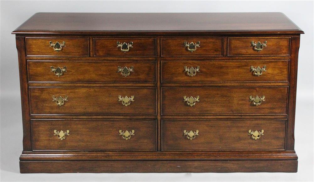 Appraisal: GEORGIAN STYLE MAHOGANY DOUBLE CHEST OF DRAWERS molded top over